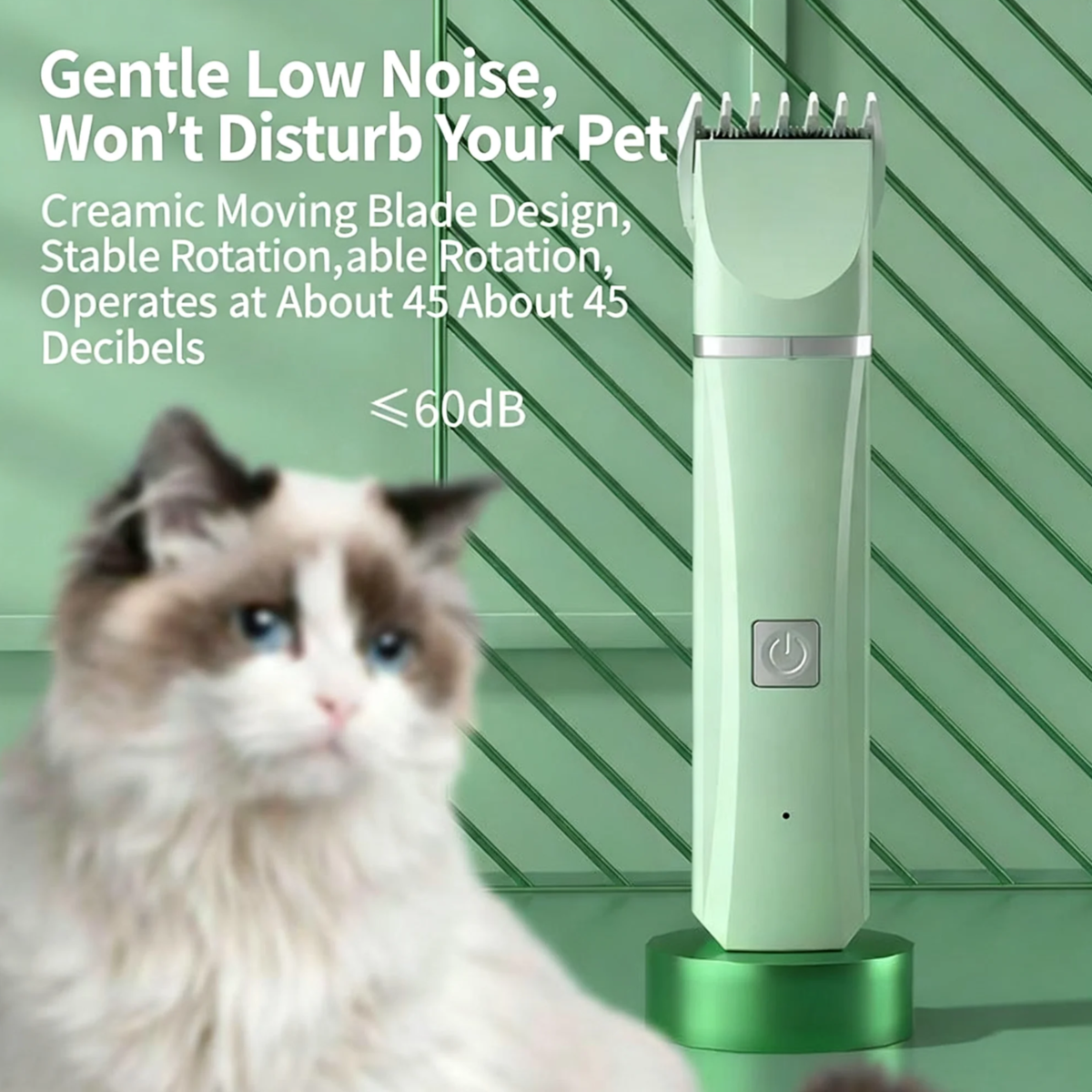 Ultimate 4-In-1 Pet Grooming Kit for Small Dogs and Cats - Quiet, Rechargeable Hair Trimmer with Interchangeable Heads and Nail Grinder